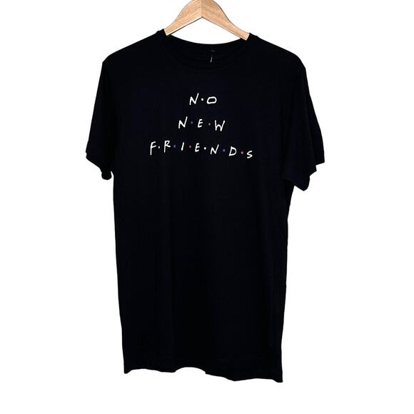 NWT SLC LOS ANGELES "No New FRIENDS" Black T-Shirt size medium - Picture 1 of 5